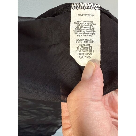 NWT Windsor Womens Sheer Chiffon Kimono Small Black Loose Relaxed Cover Up - Picture 9 of 9